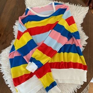 So Perla Oversized Stripped Sweatshirt